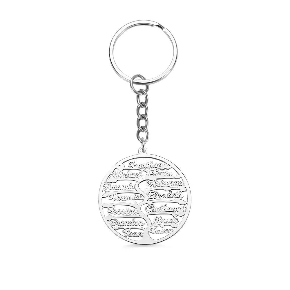Family Tree Keychain with Personalised Names – United Bracelets