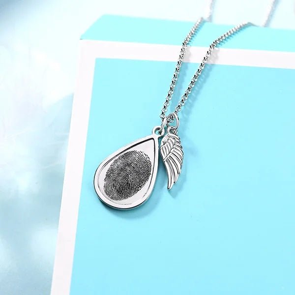 Fingerprint Angel Wing Necklace - United Bracelets