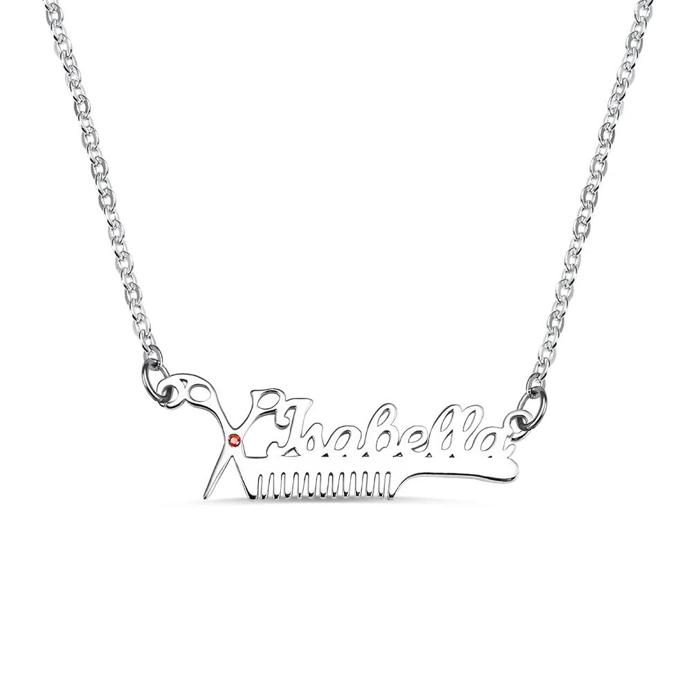 Hairdresser Birthstone Name Necklace - United Bracelets