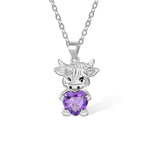 Highland Cow Necklace with Custom Birthstone - United Bracelets
