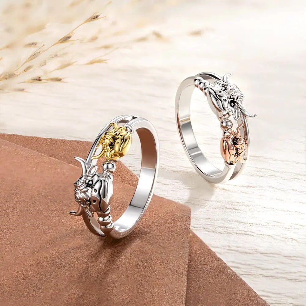 Highland Cow Two Tone Ring - United Bracelets