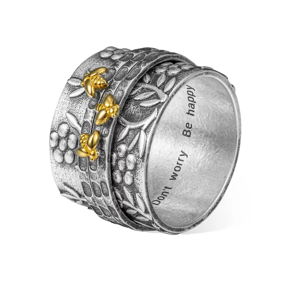 Honey Bee Fidget Ring with Custom Inscription – United Bracelets