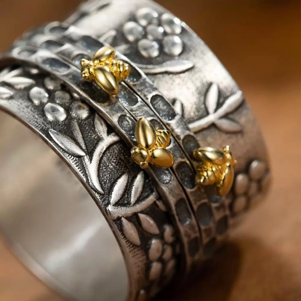 Honey Bee Fidget Ring with Custom Inscription - United Bracelets