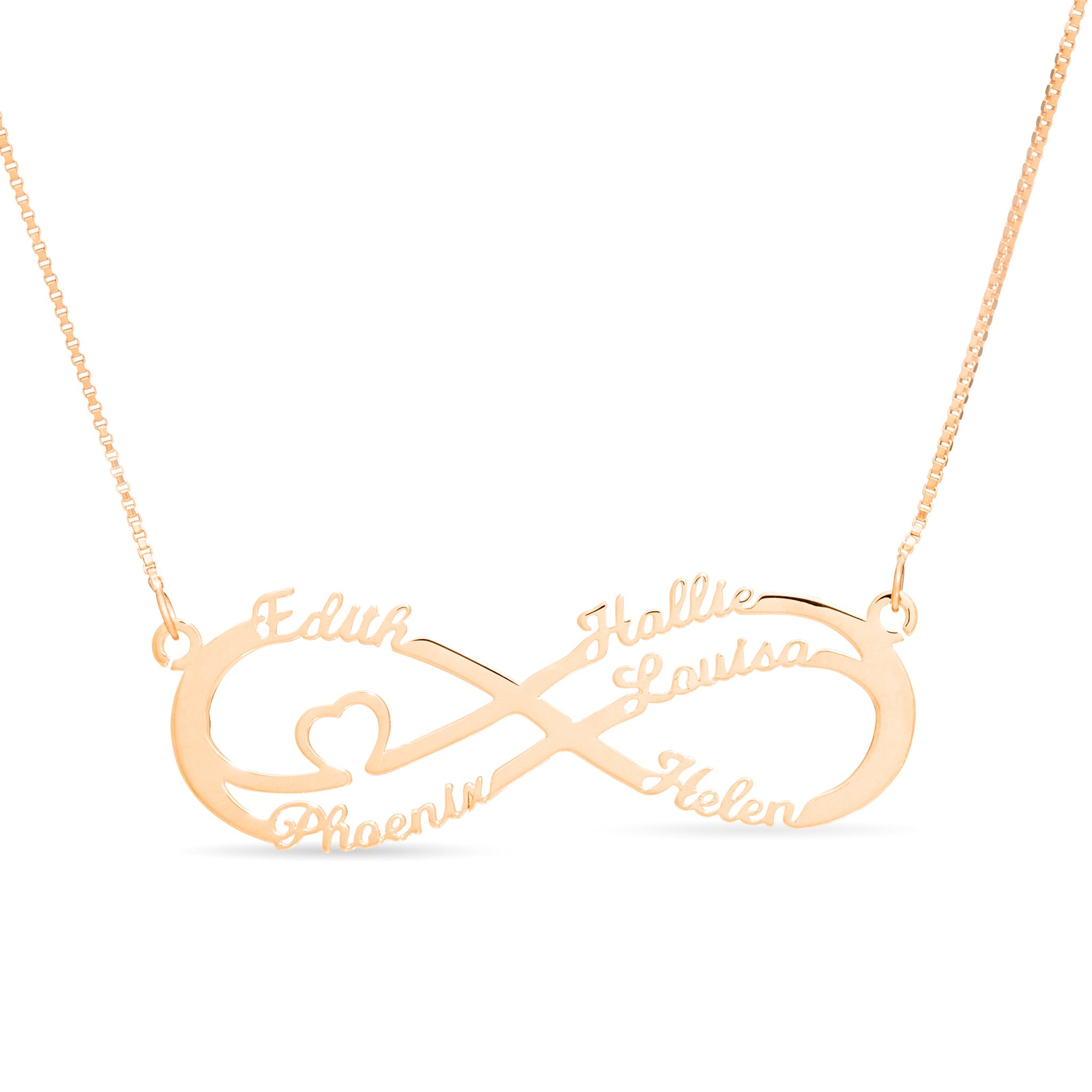 【HURLEY BURLEY】Infinity Necklace ネームタグ 刻印出来ます！ Engravable, 1.25 inch 14k Gold Diamond MUM Horizontal Name