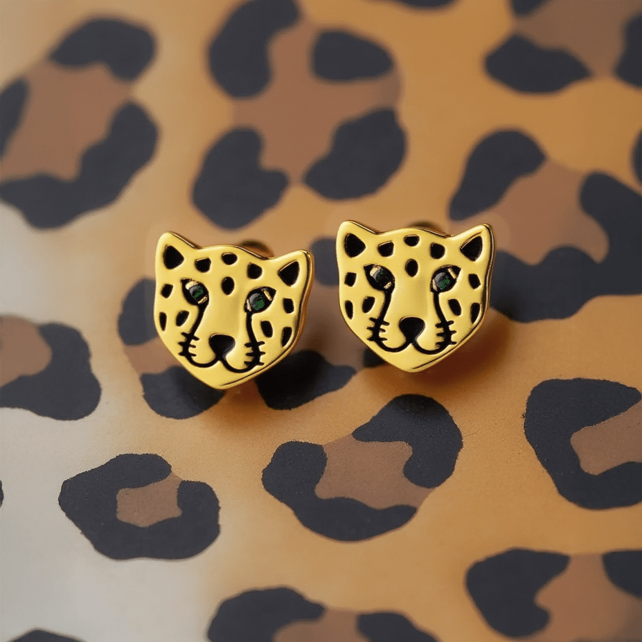 Leopard Face Stud Earrings - United Bracelets