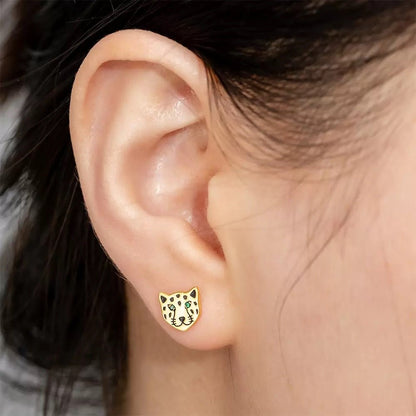 Leopard Face Stud Earrings - United Bracelets