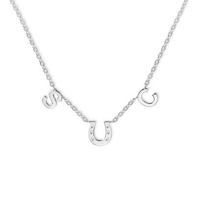 Lucky Horseshoe Initial Necklace - United Bracelets