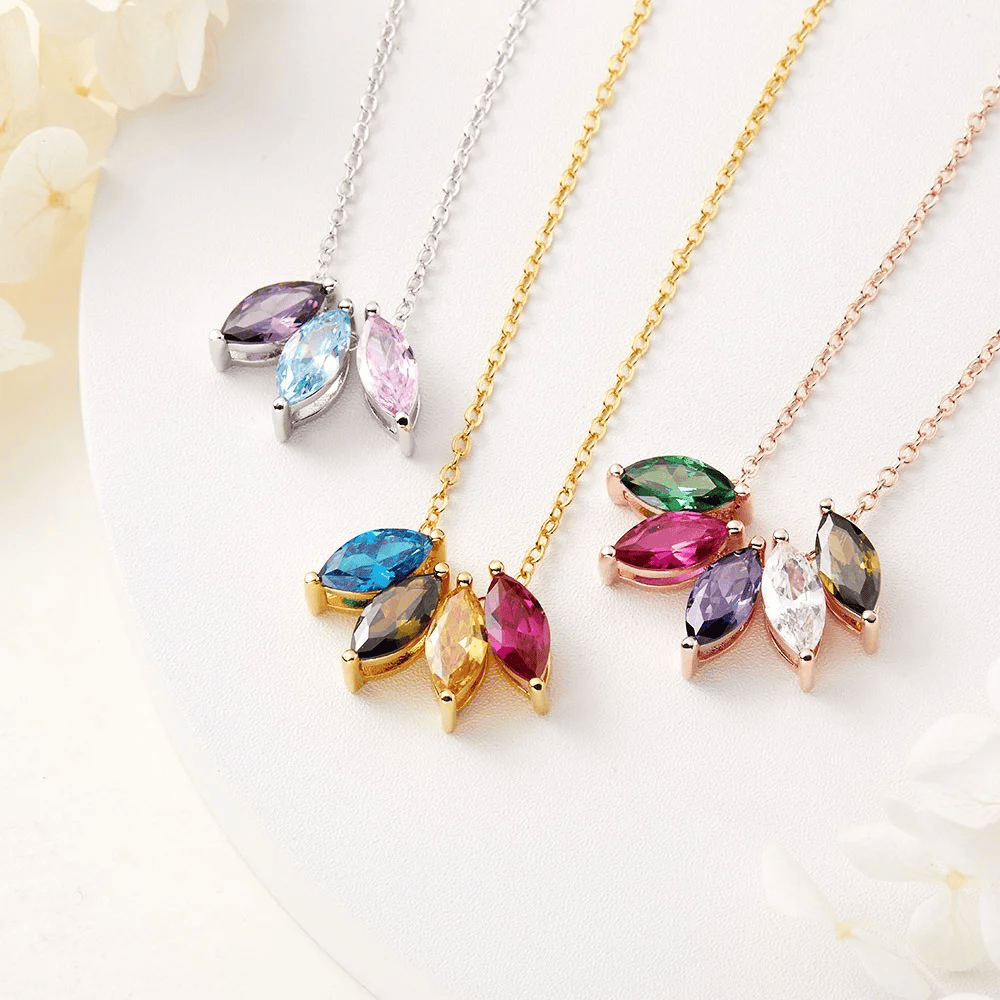 Marquise Birthstone Pendant Necklace - United Bracelets