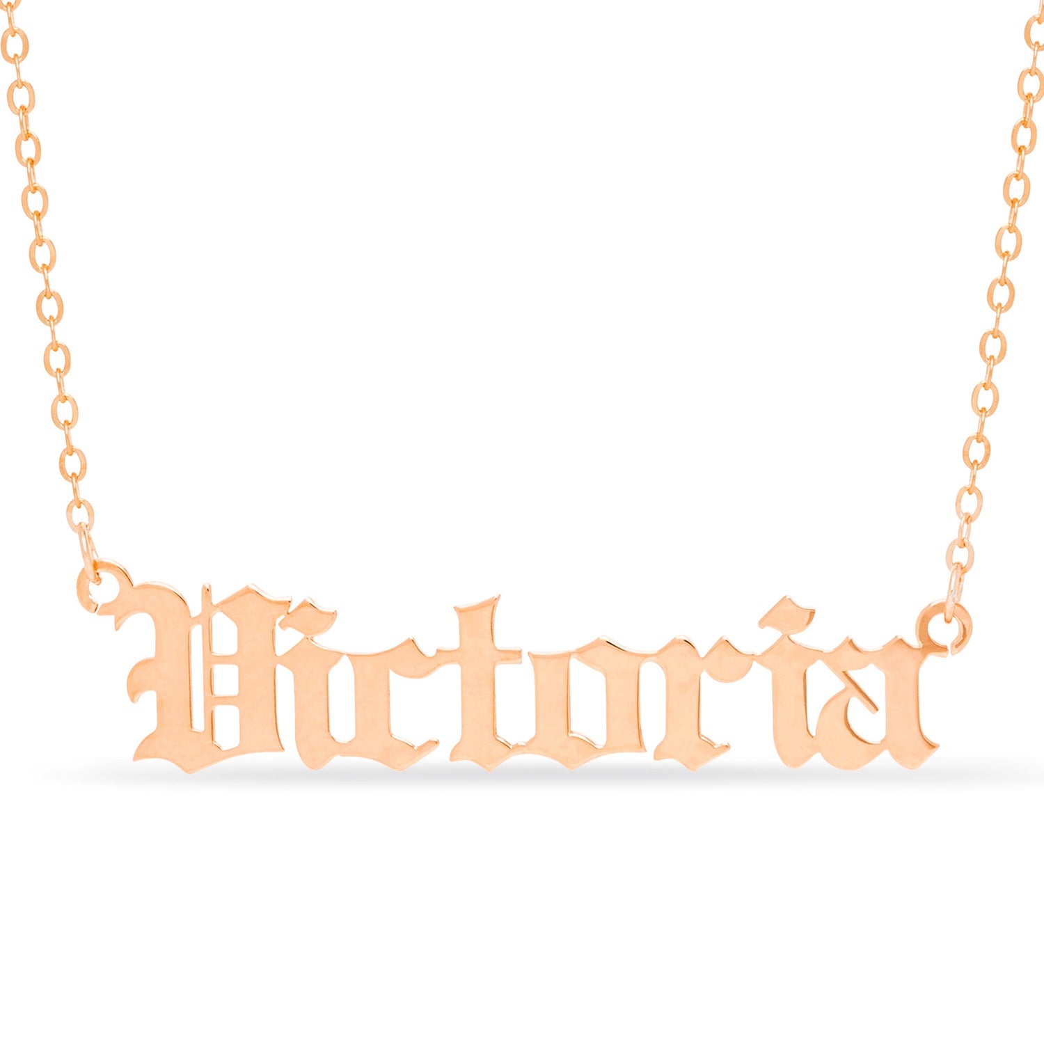 Old English Style Name Necklace - United Bracelets