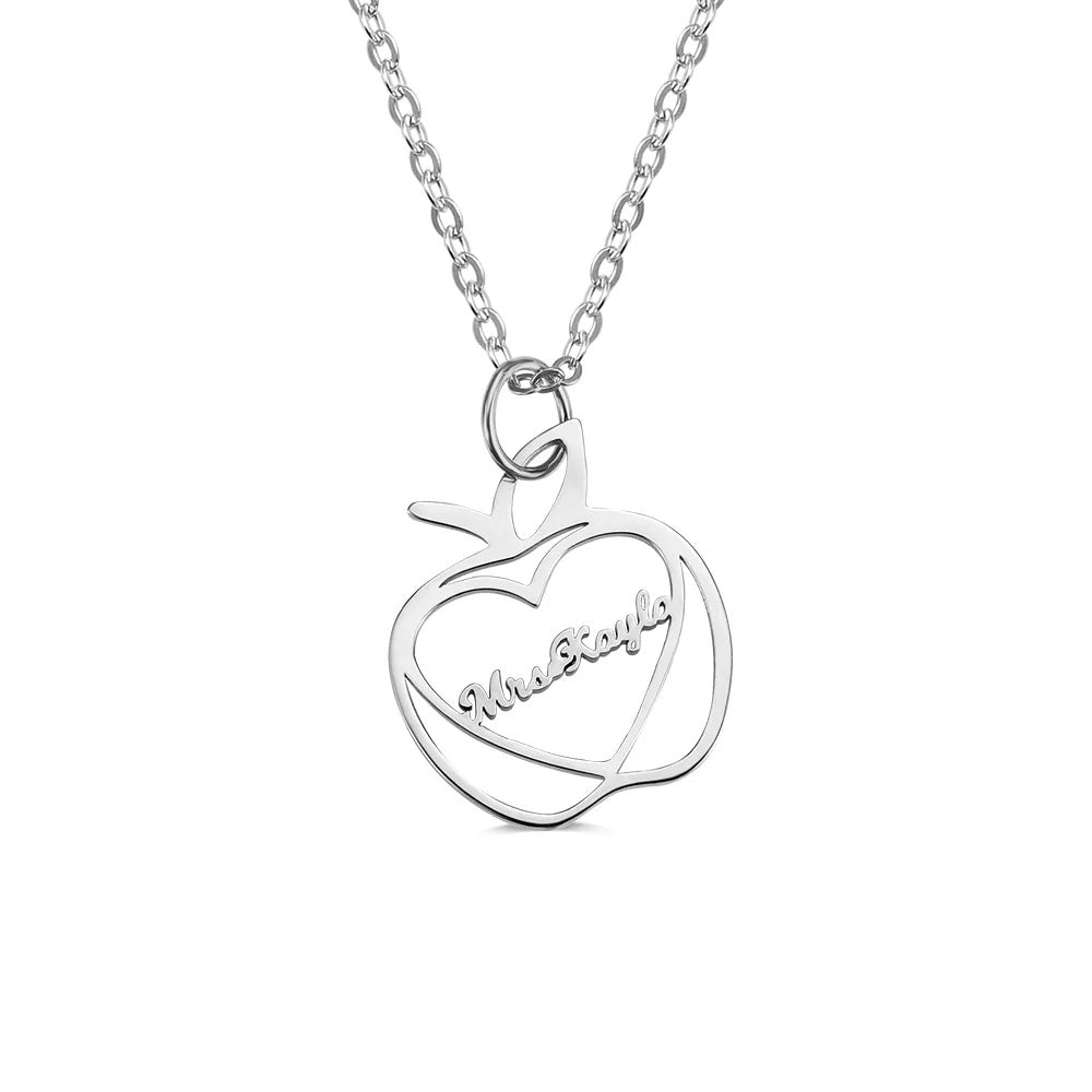 Personalised Apple Name Necklace - United Bracelets