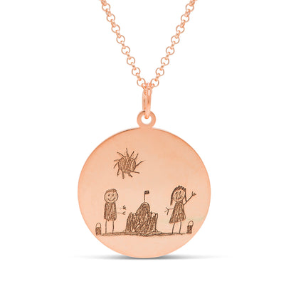 Personalised Drawing Disc Necklace - United Bracelets