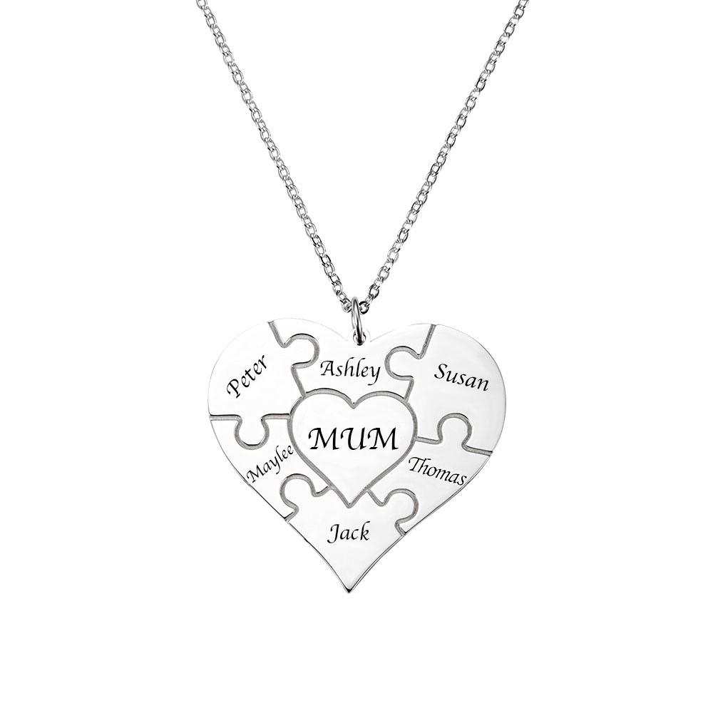 Personalised Heart Shaped Puzzle Necklace - United Bracelets