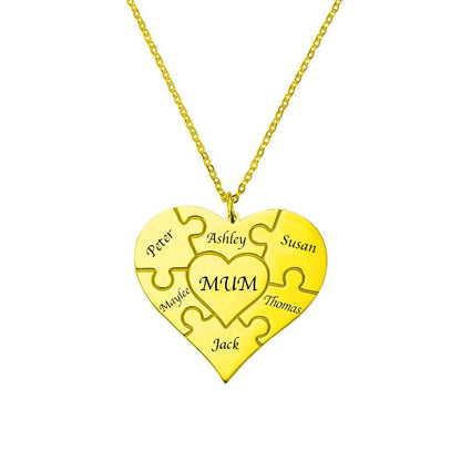 Personalised Heart Shaped Puzzle Necklace - United Bracelets