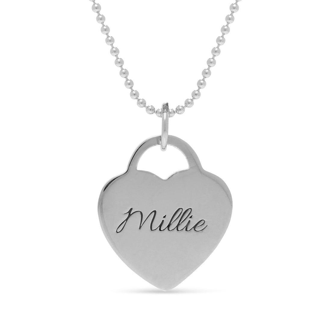 Personalised Heart Tag Pendant - United Bracelets