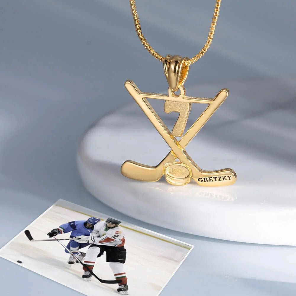 Personalised Ice Hockey Stick Necklace - United Bracelets