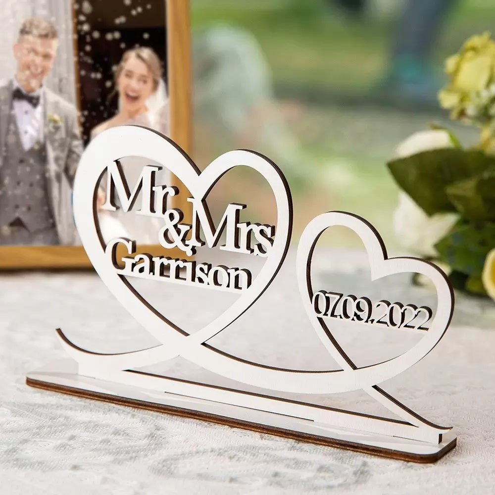 Personalised Mr and Mrs Wedding Table Decoration - United Bracelets