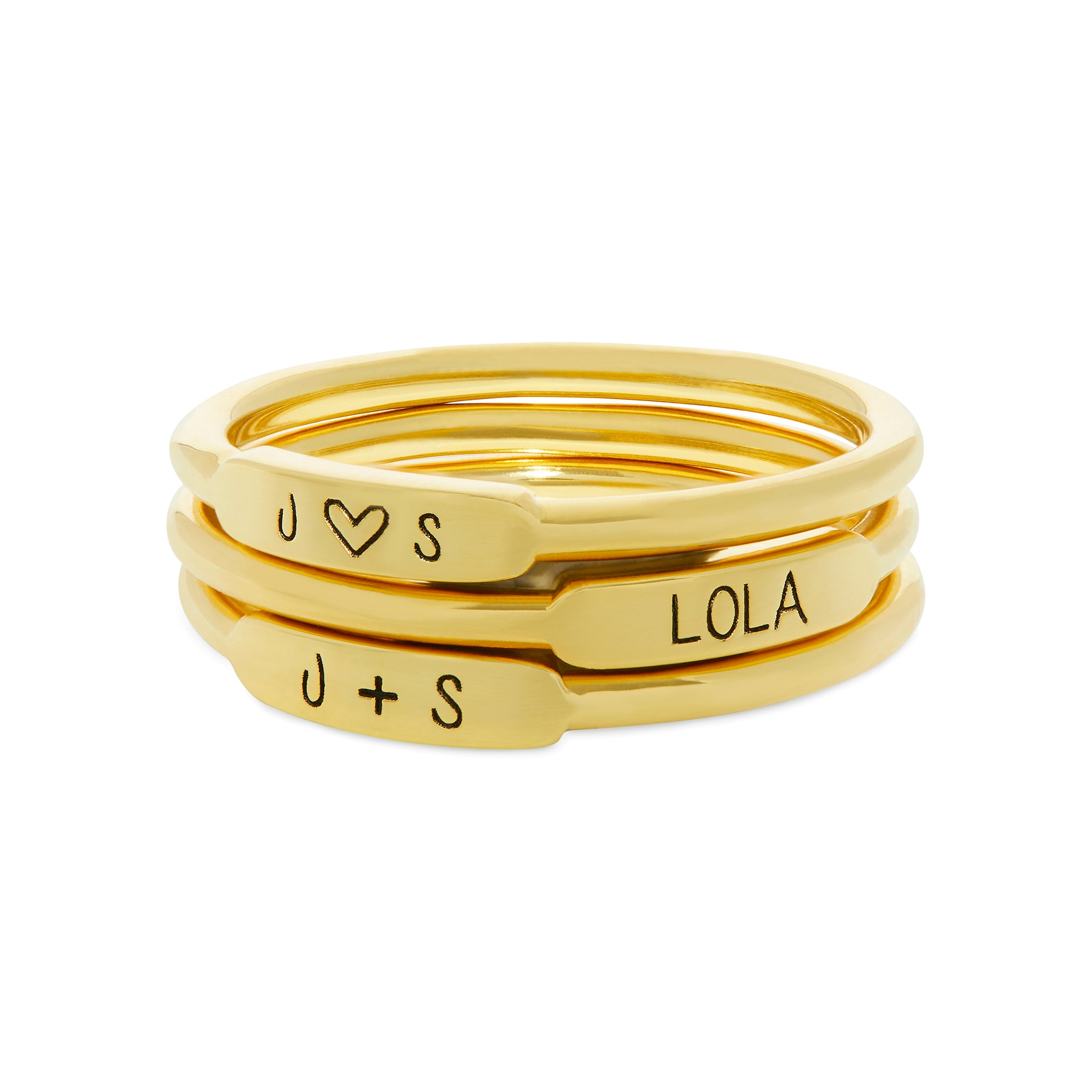Personalised Stackable Bar Rings – United Bracelets