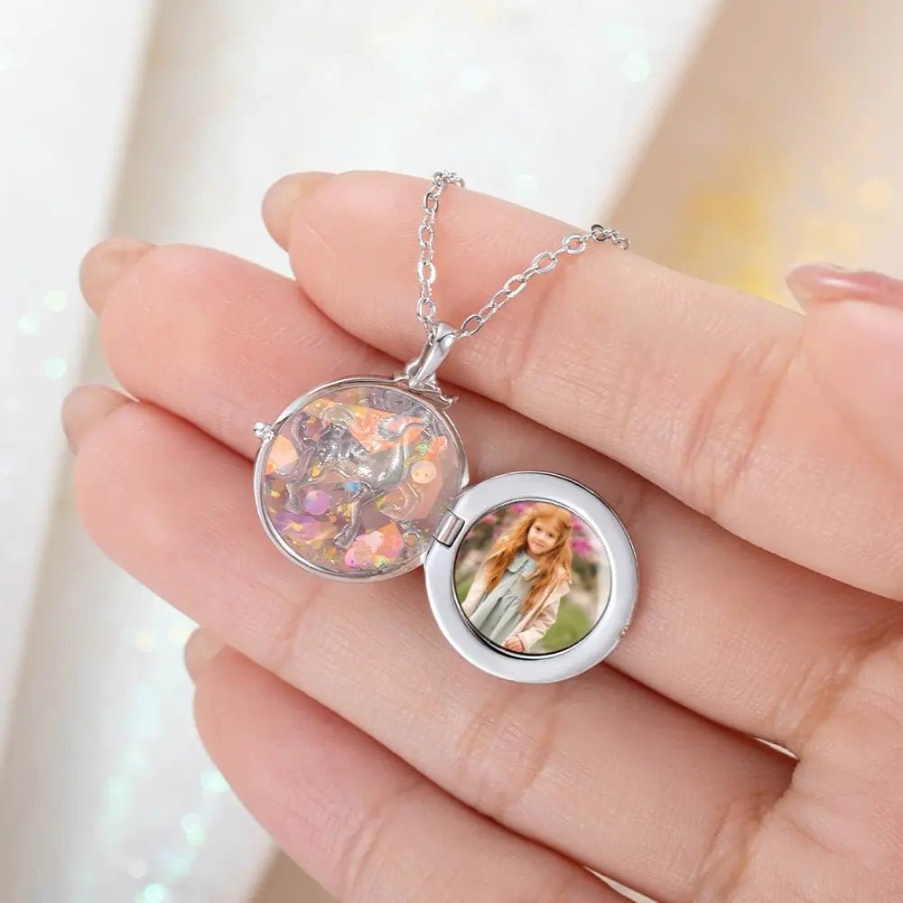 Photo Locket with Unicorn Pendant - United Bracelets