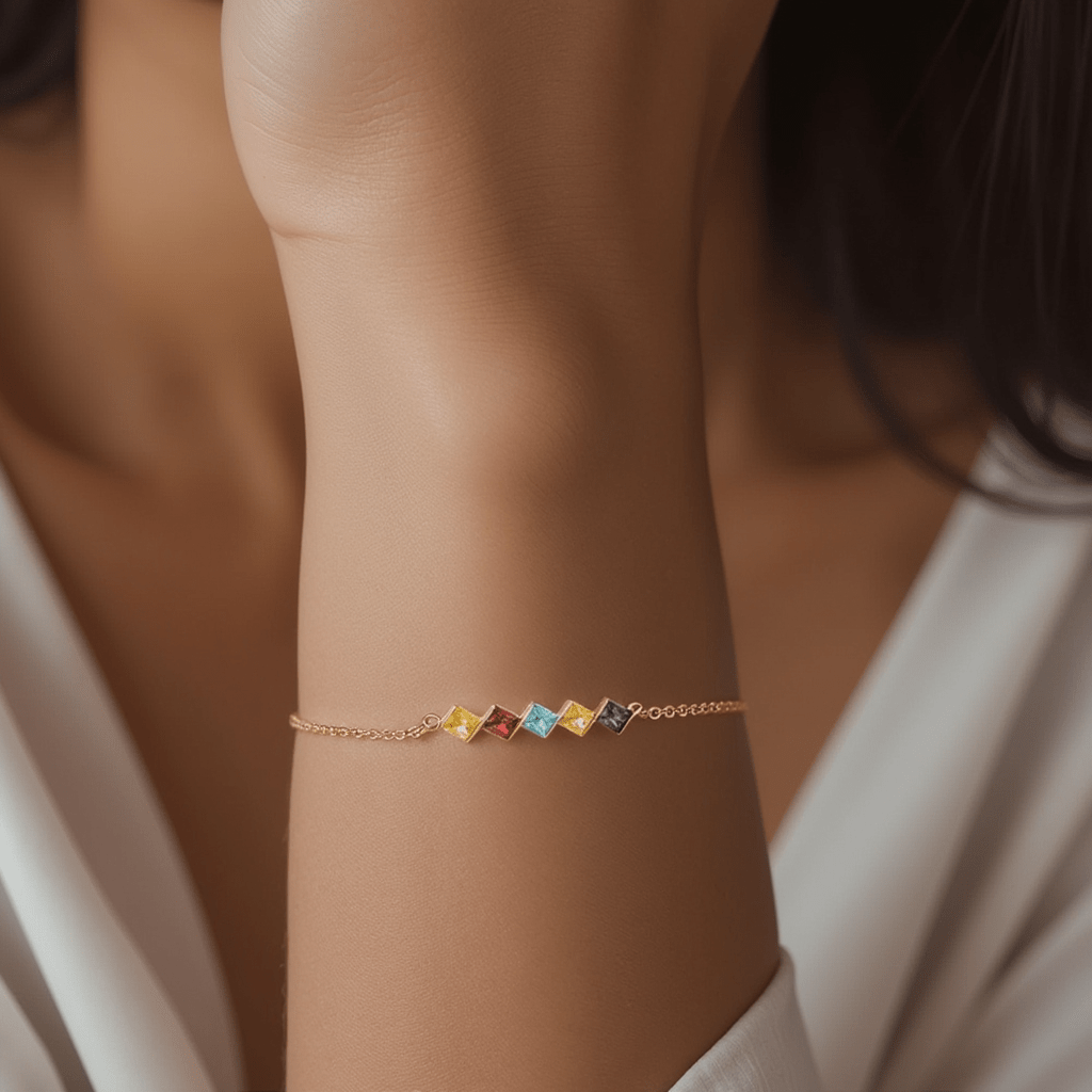Princess Shaped Birthstone Bracelet - United Bracelets
