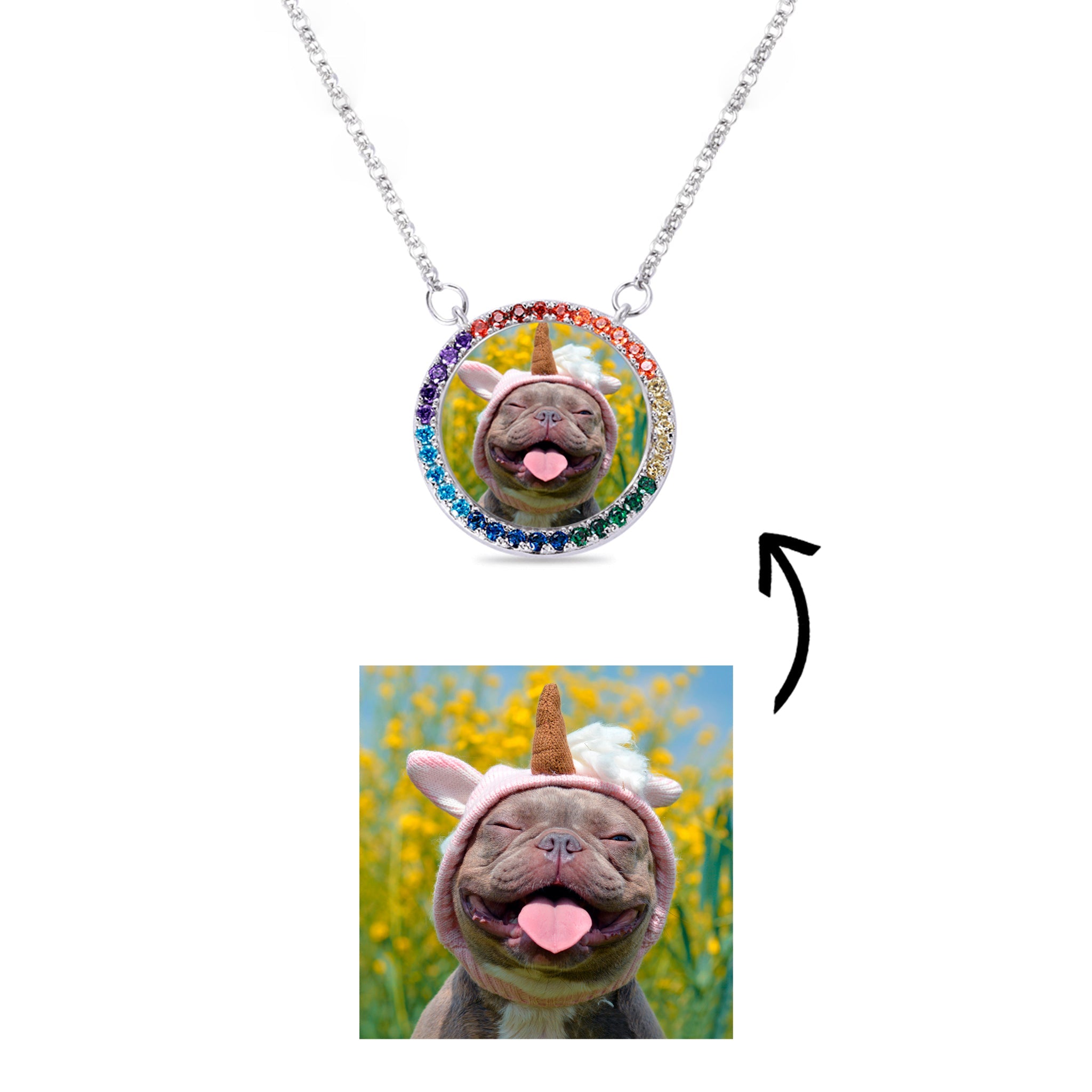 Rainbow Bridge Pet Memorial Photo Necklace - United Bracelets