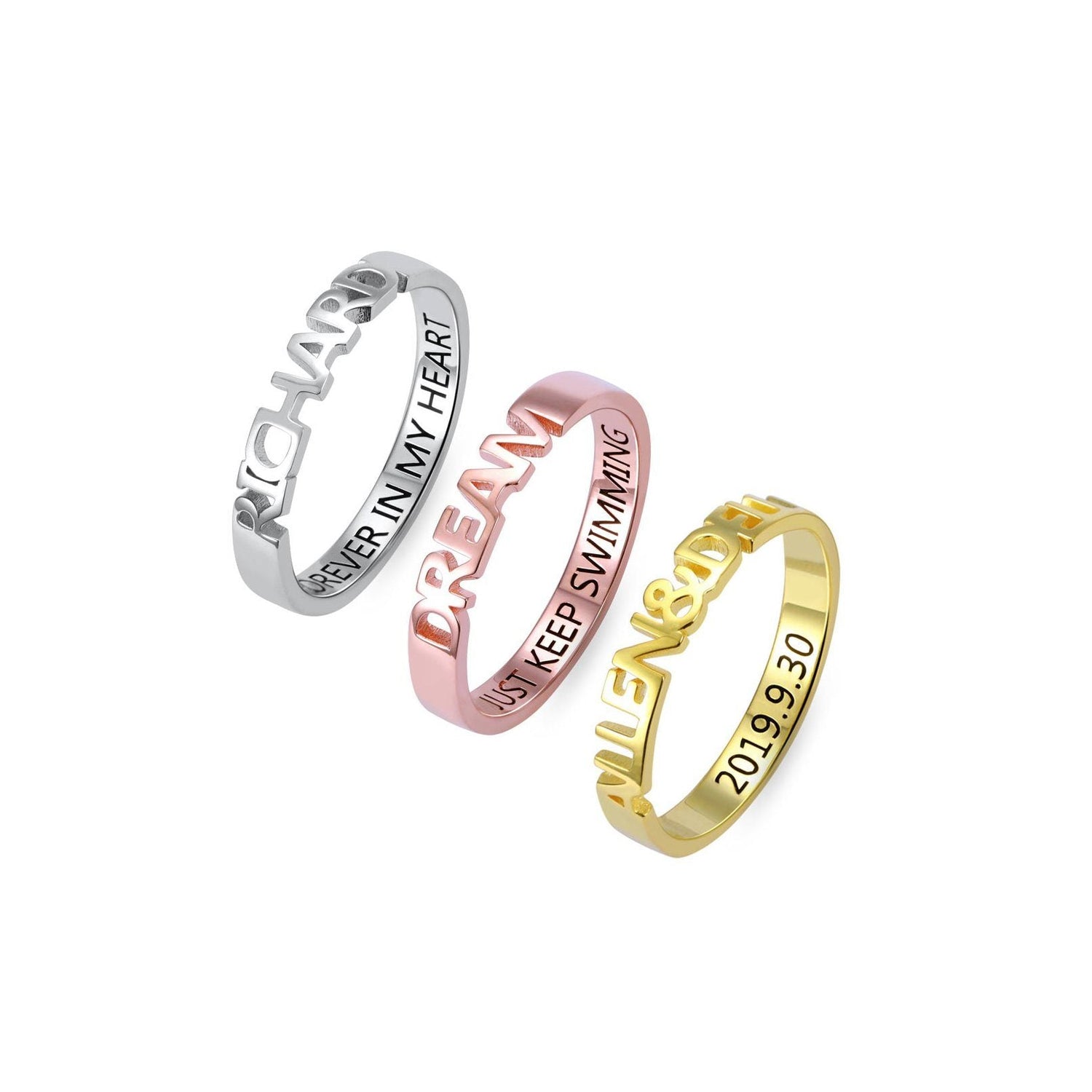 Stackable Name Rings