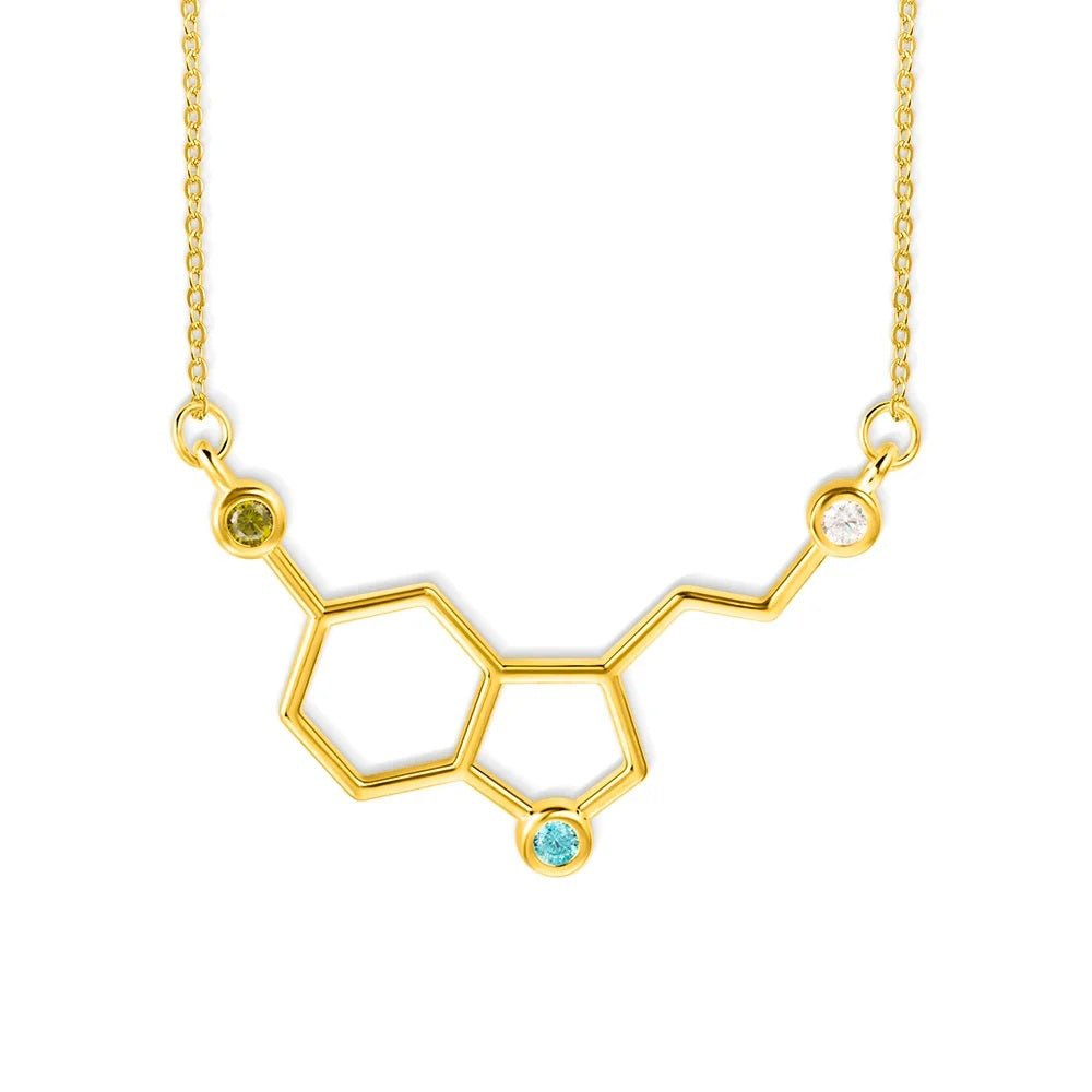 Serotonin Molecule Birthstone Necklace - United Bracelets