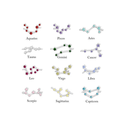 Sideways Zodiac Birthstone Necklace - United Bracelets