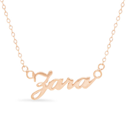 Solid Rose Gold Carrie Style Name Necklace - United Bracelets