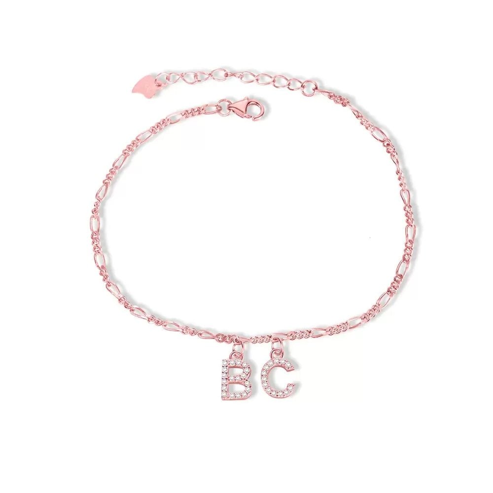 Sparkling Initial Anklet in Sterling Silver – United Bracelets