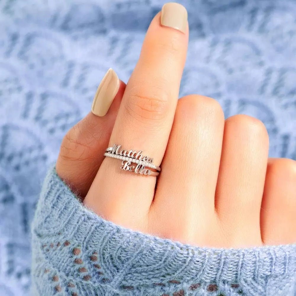 Sparkling Name Ring with 2–4 Names – United Bracelets