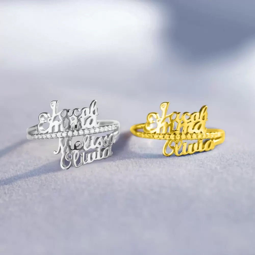 Sparkling Name Ring with 2–4 Names – United Bracelets