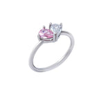 Toi et Moi Birthstone Heart Ring