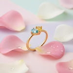 Toi et Moi Birthstone Heart Ring