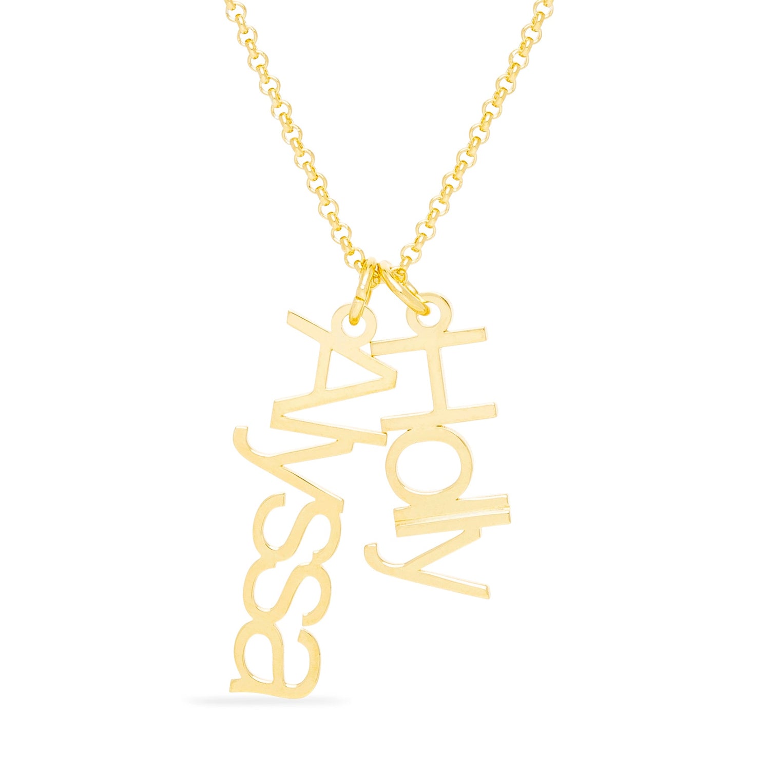 Vertical Name Necklace - United Bracelets