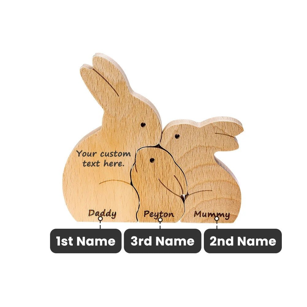 Wooden Rabbit Family Puzzle - United Bracelets