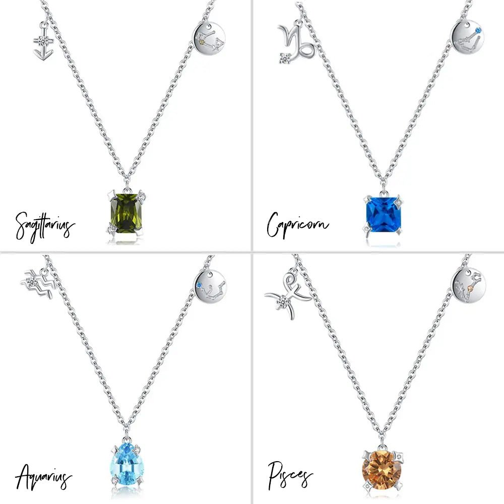 Zodiac Sign Birthstone Necklace - United Bracelets